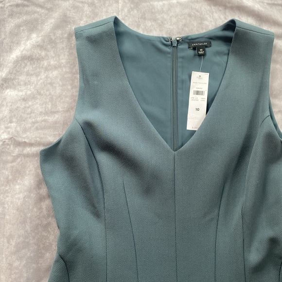 Ann Taylor slate blue dress with flare. - Picture 2 of 7